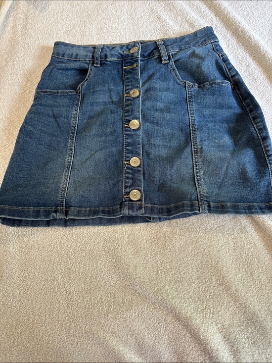 Almost Famous Dresses & Skirts - Almost famous- Classic Blue Denim Button-Front Mini Skirt
